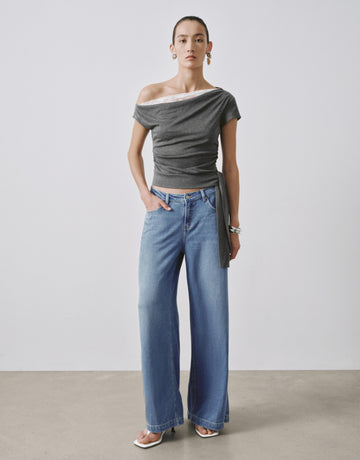 Urban Revivo One Shoulder Ruched T-Shirts