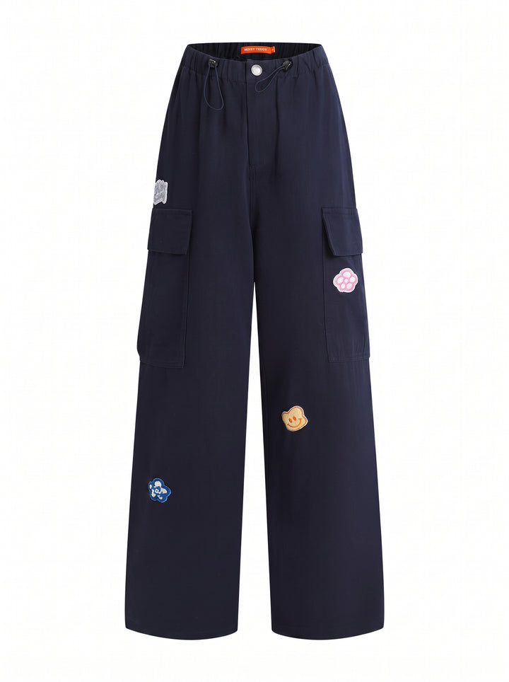 Graphic Patch High Waisted Cargo Pants