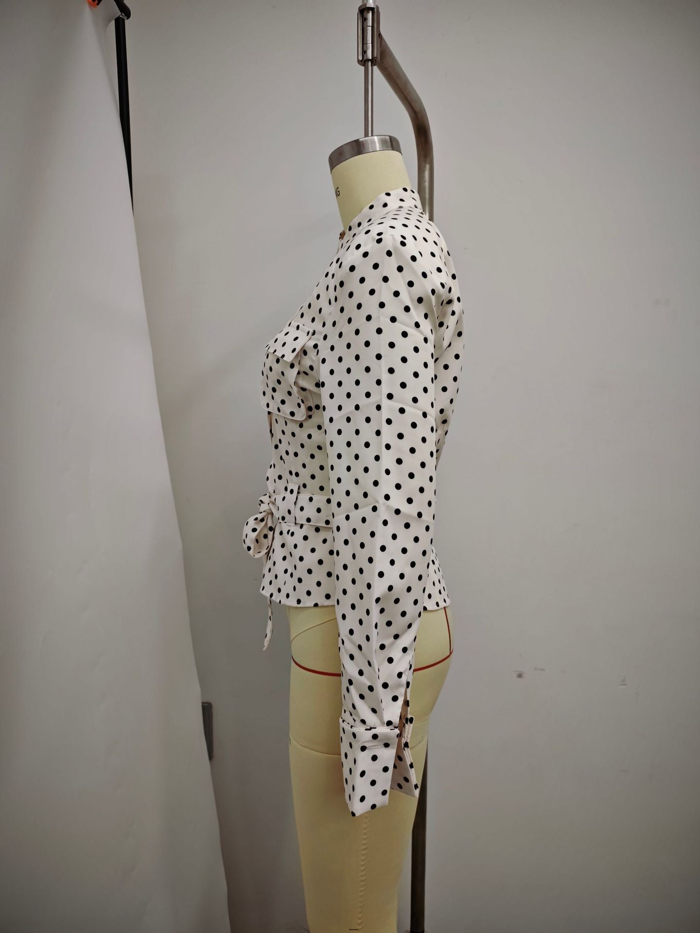 Polka Dot Belted Pants Set