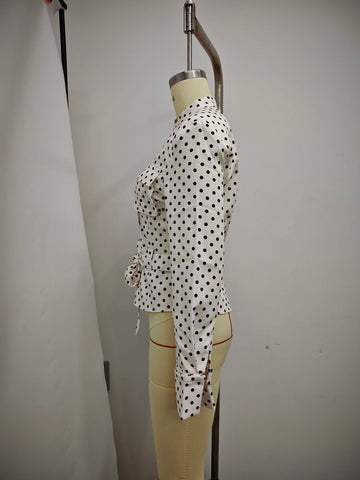 Polka Dot Belted Pants Set