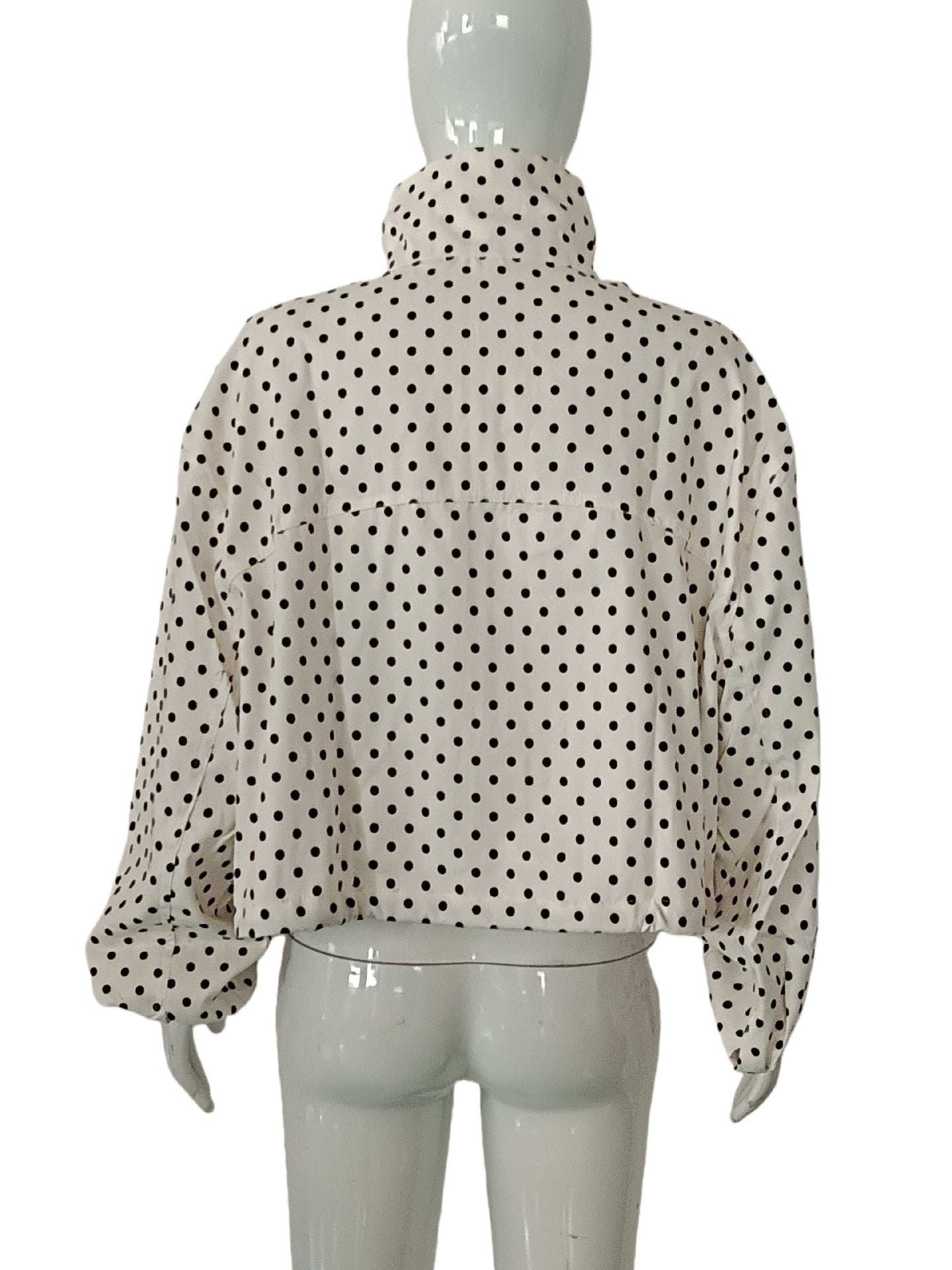 Polka Dot Stand Collar Jacket