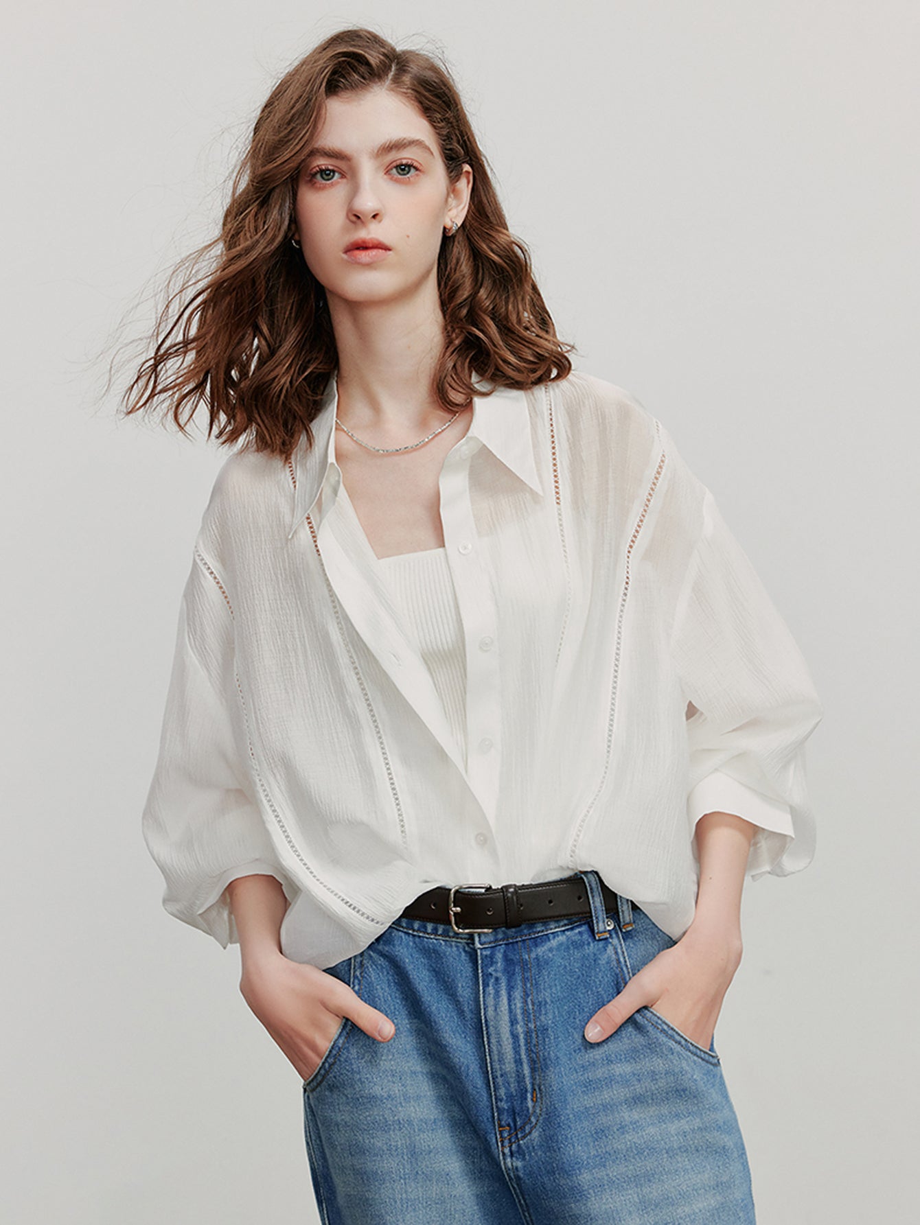 Lightweight Sheer Oversized Casual Shirt