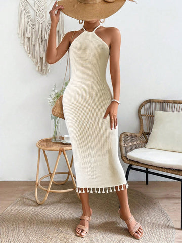 Fringe Detail Boho Midi Dress