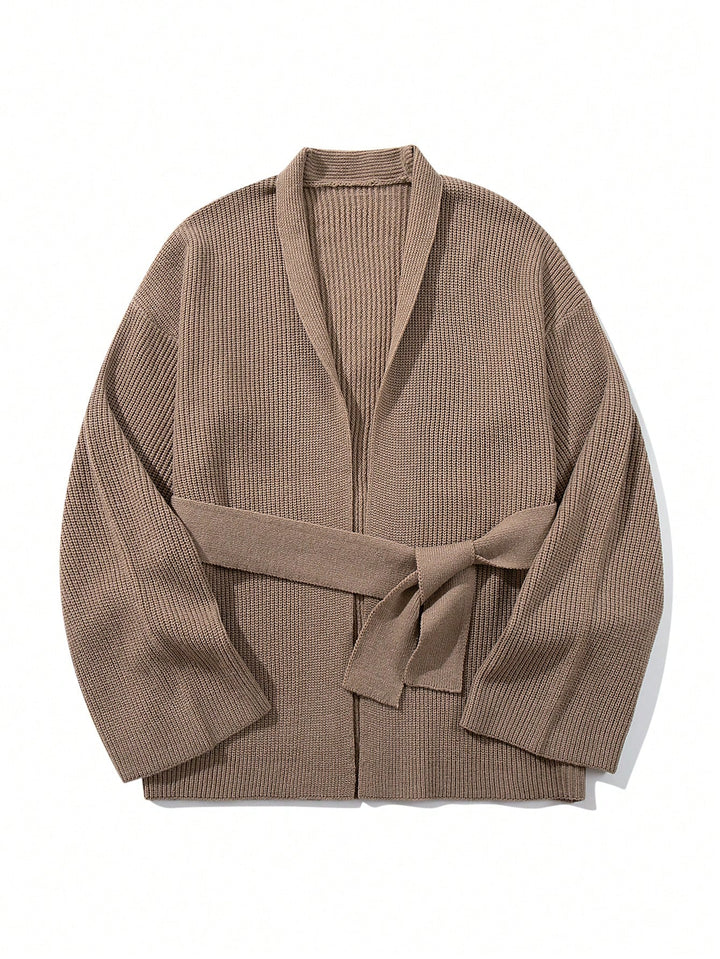Cozy Belted Open Front Cardigan