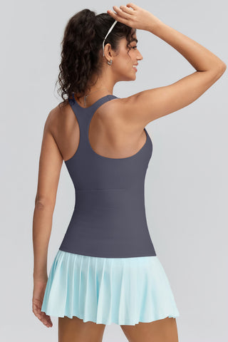 Ribbed Racerback Built In Bra Tank