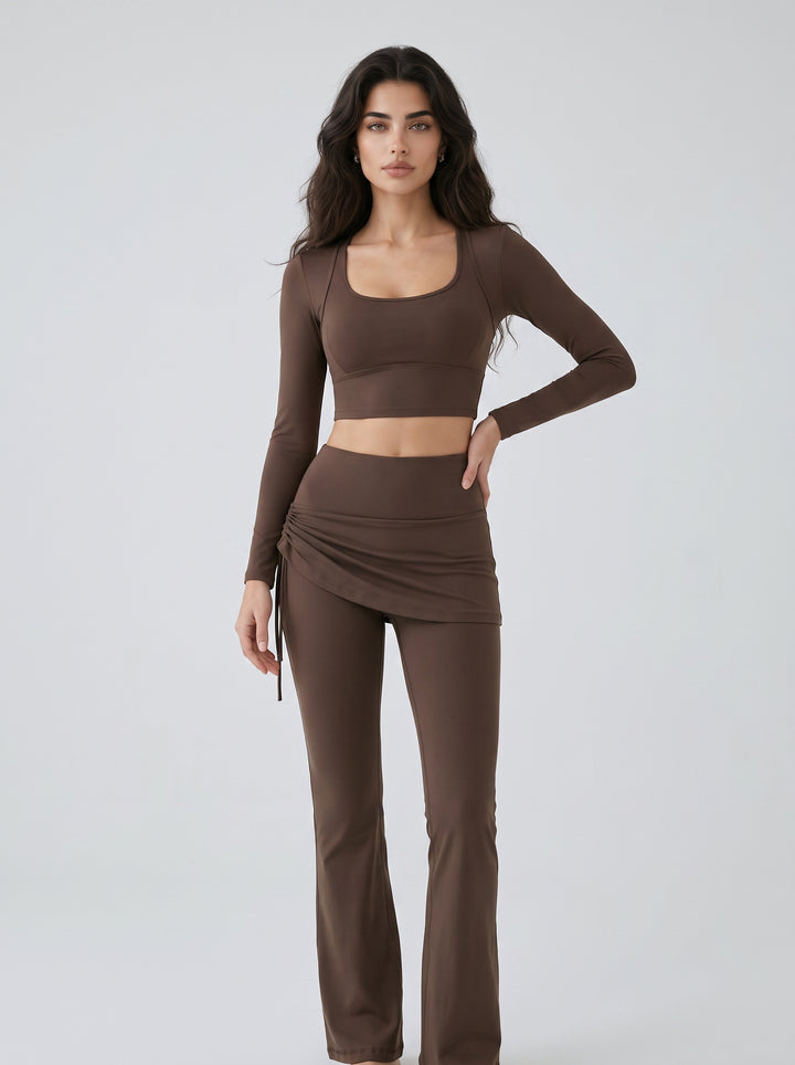High Waisted Skirted Flare Yoga Pants
