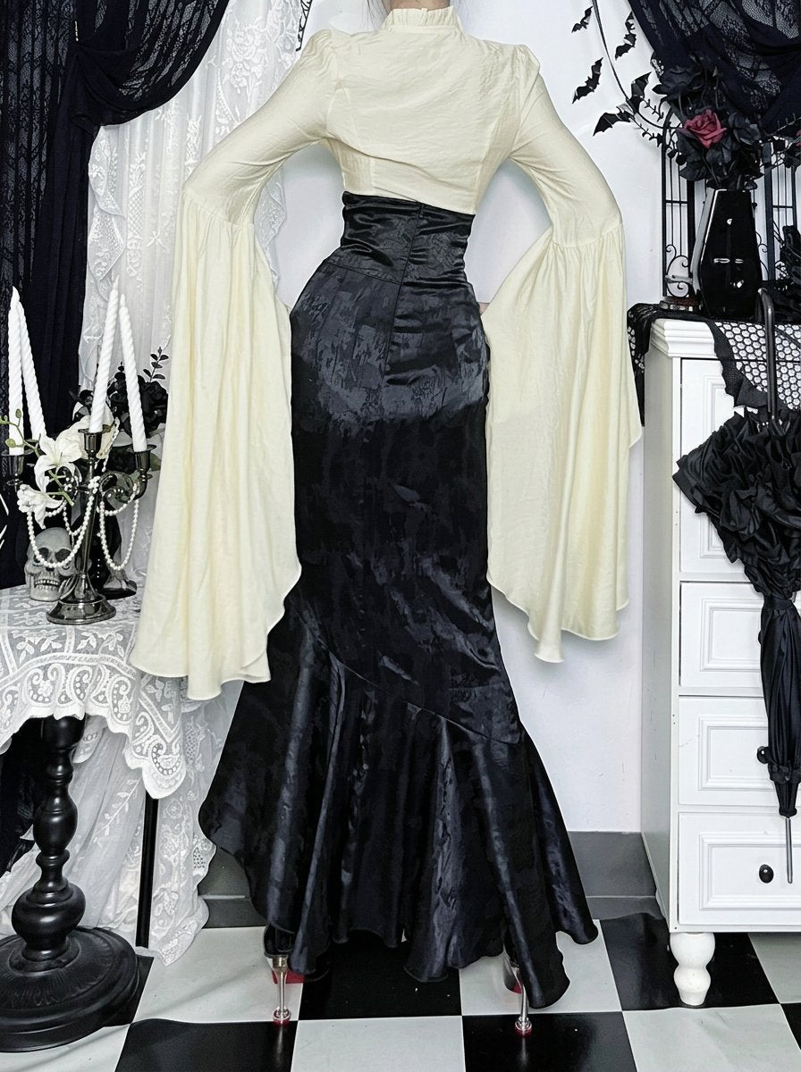 Gothic Corset High Waist Maxi Skirt