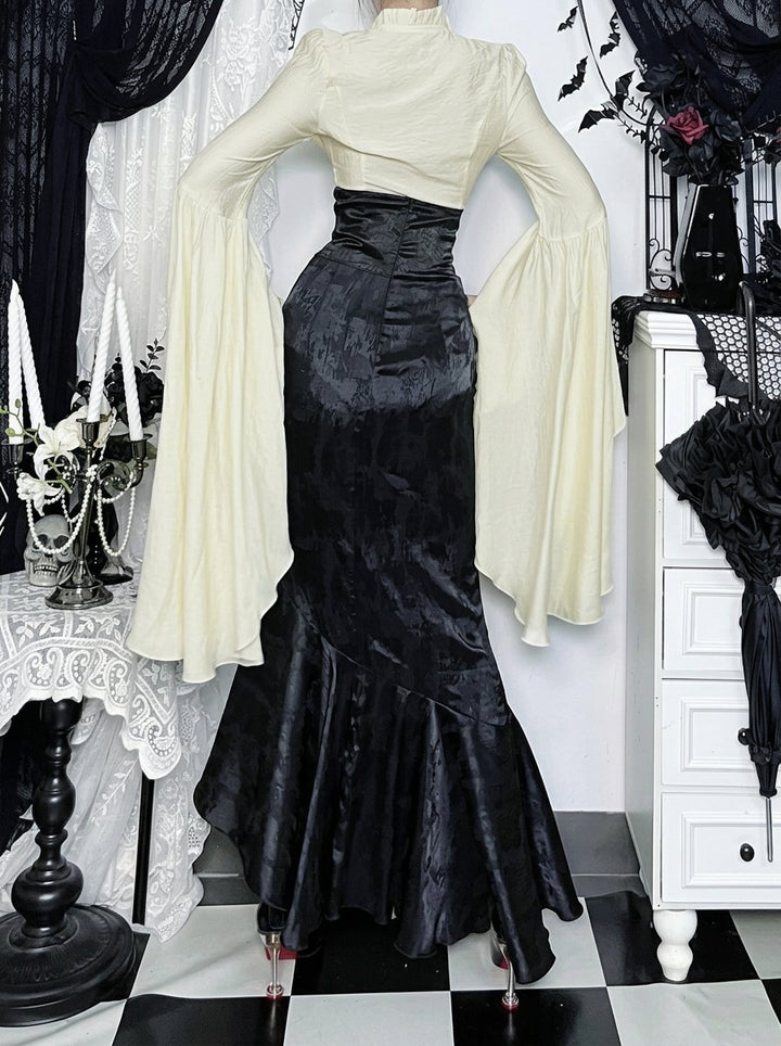 Gothic Corset High Waist Maxi Skirt