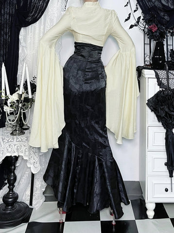 Gothic Corset High Waist Maxi Skirt