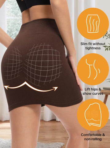 High Waisted Ribbed Athletic Skirt