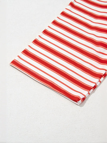 Relaxed Striped Raglan Sleeve T-Shirt