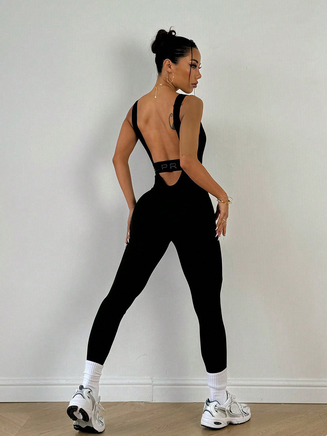 Sleeveless High-Waisted Bodycon Sporty Jumpsuit