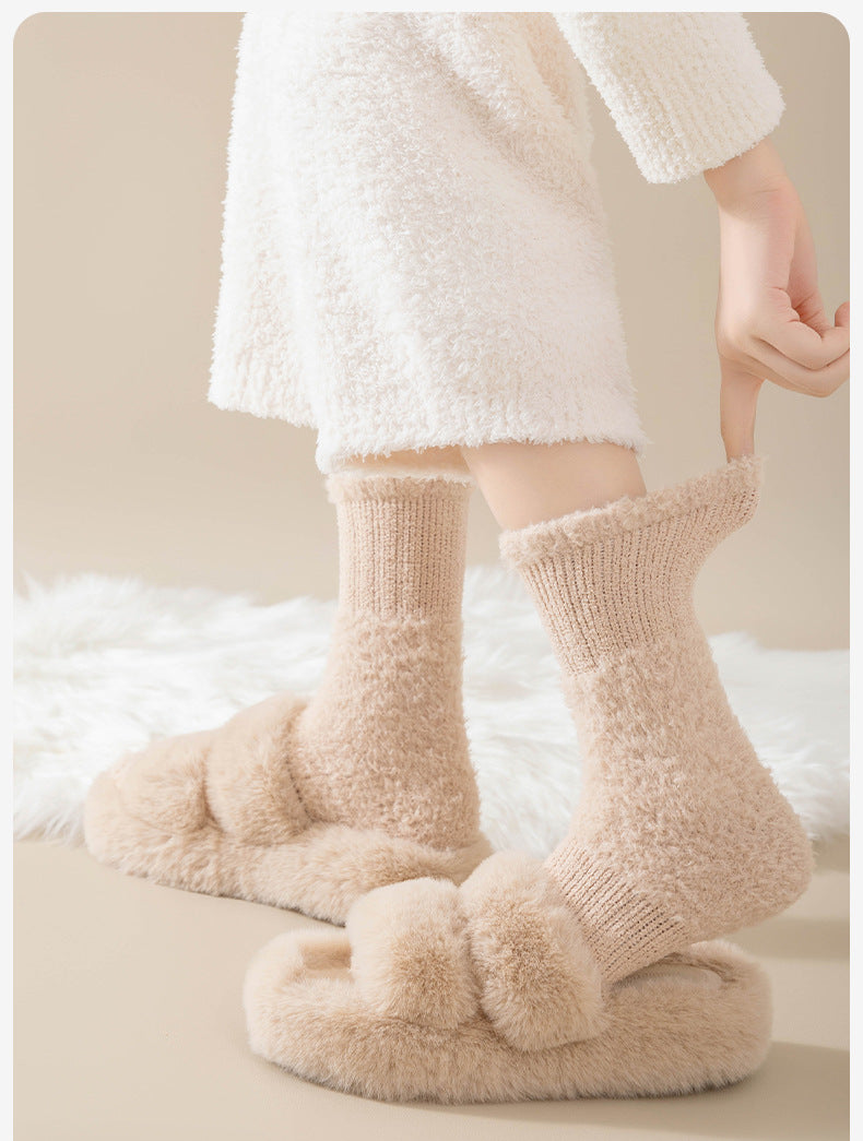 Cozy Fuzzy Plush Crew Socks