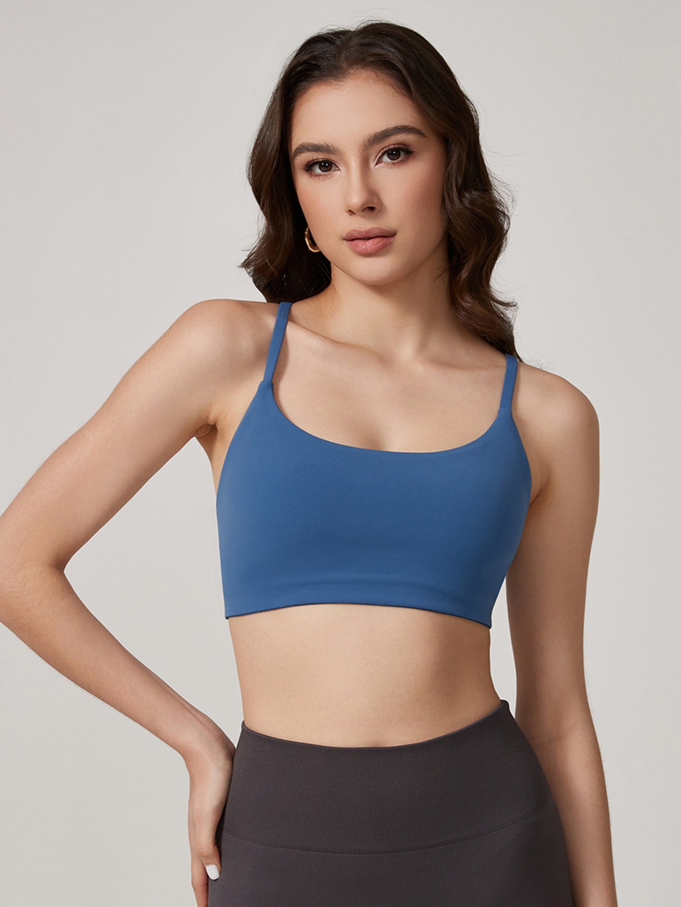 U Neck Stretchy Minimalist Yoga Vest-Multicolor