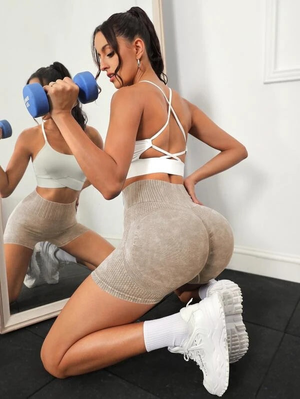 Seamless Butt Lifting Acid Wash Leggings