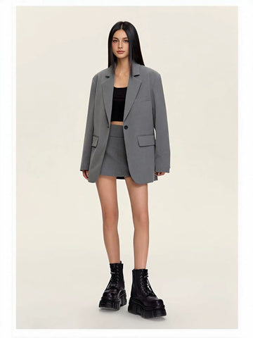 Oversized Tailored Casual Women Blazer