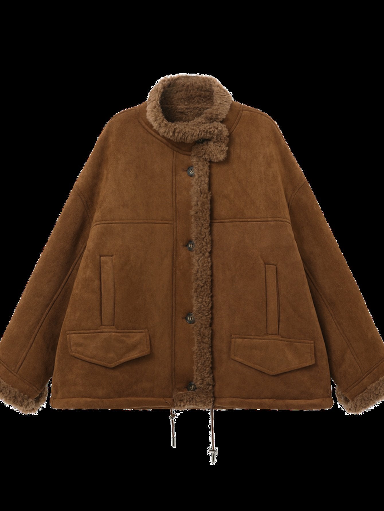 Cozy Faux Suede Sherpa Jacket