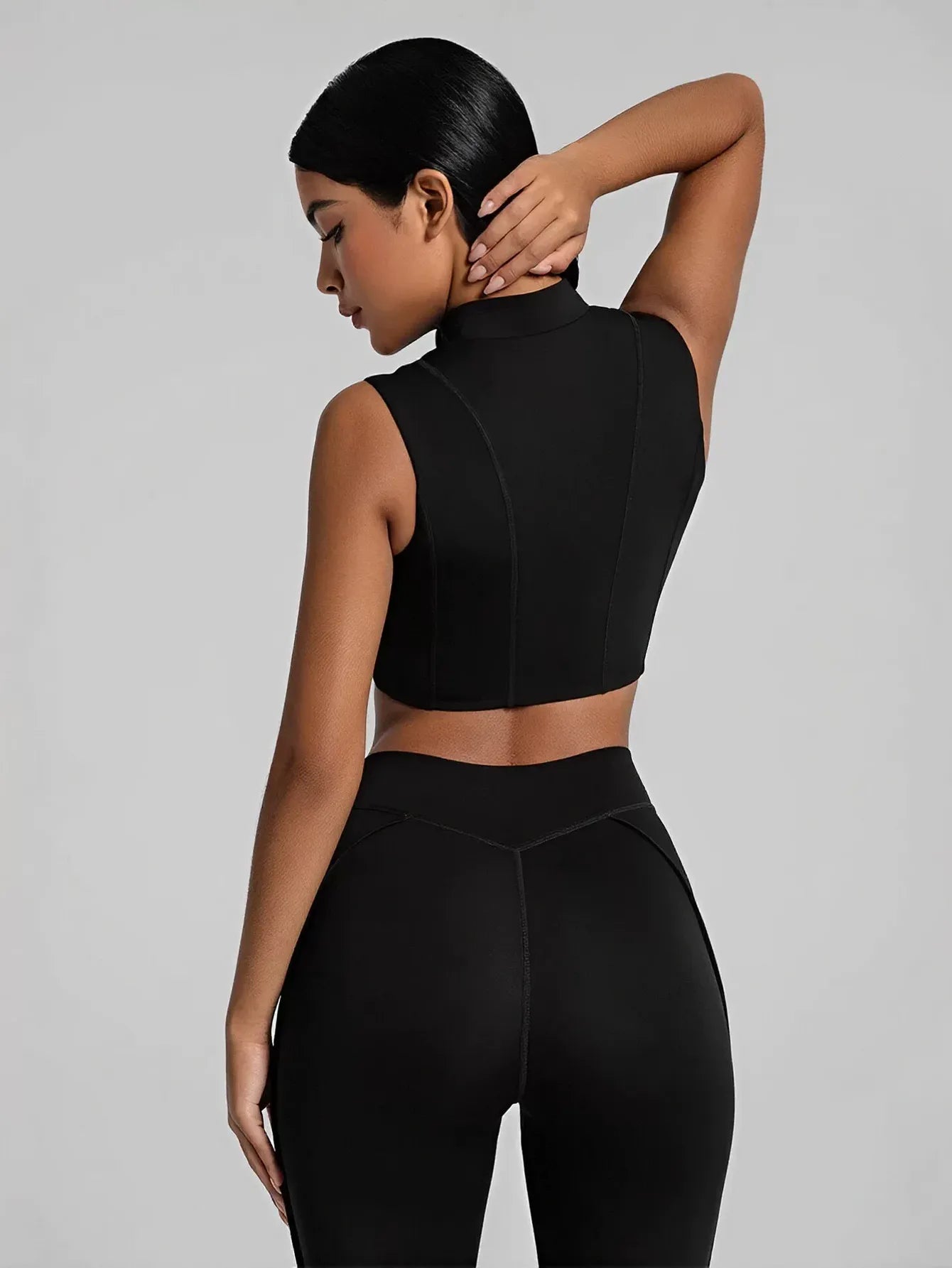 Sculpting Zip Front Athletic Tank Top