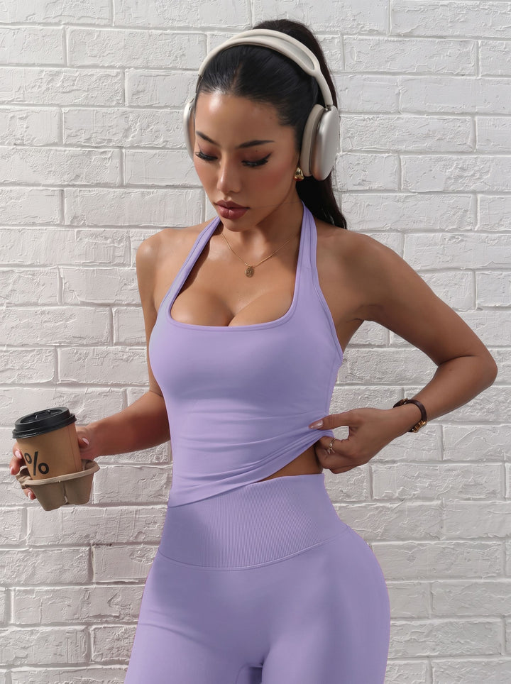 Seamless Halter Neck Workout Romper
