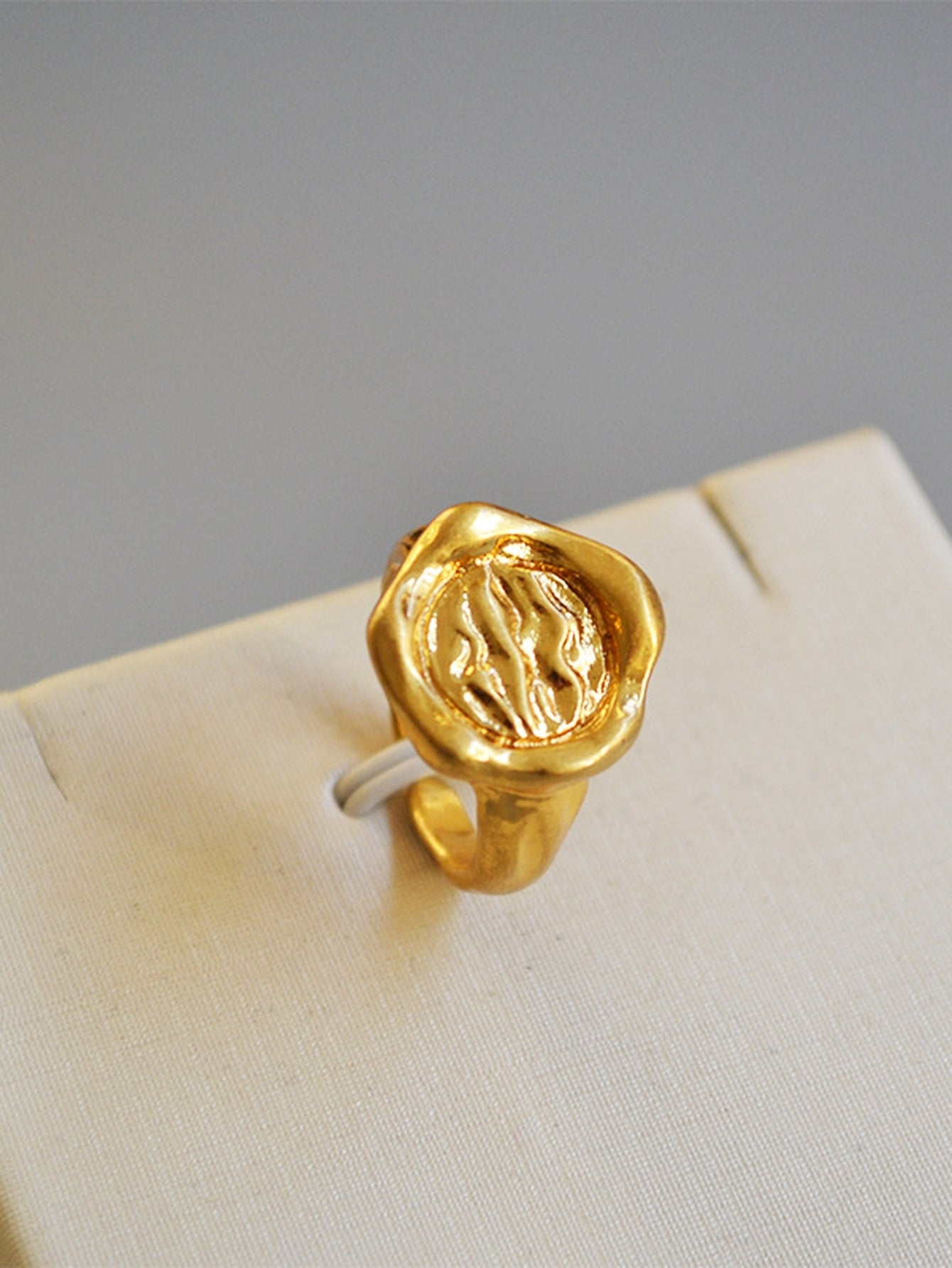 Textured Gold Organic Statement Ring