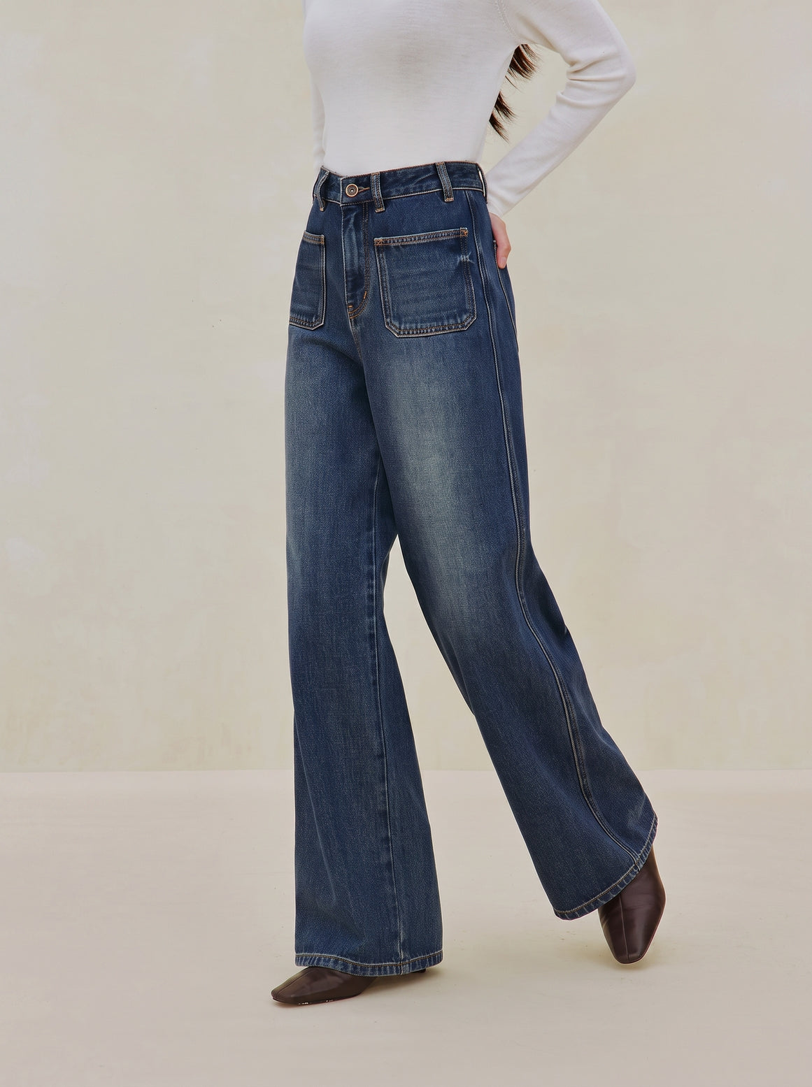 High Waisted Wide Leg Jeans