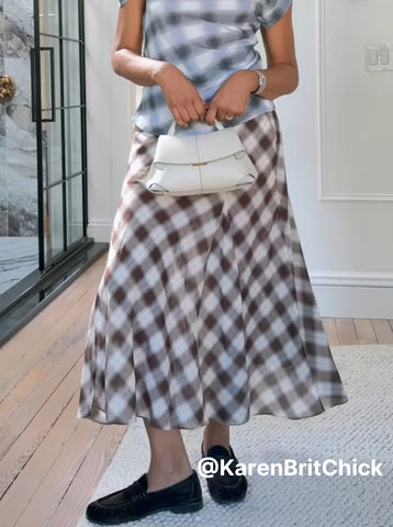 Checked Mermaid Maxi Skirt