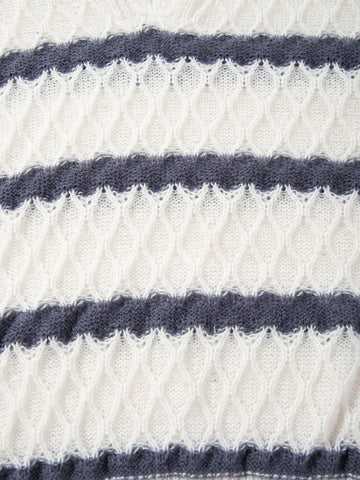 Striped Textured Collared Knit Pullover