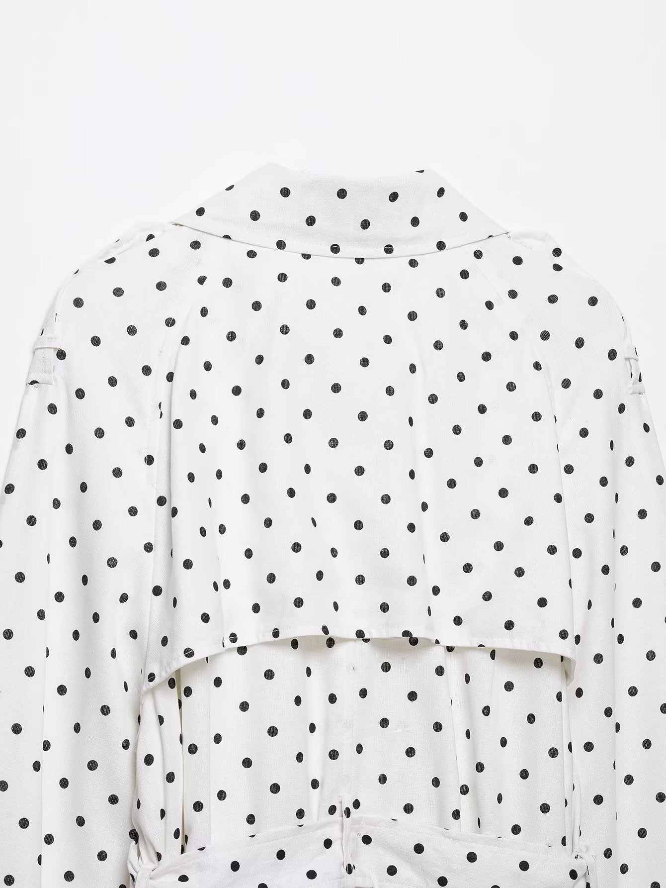 Polka Dot Belted Cropped Jacket