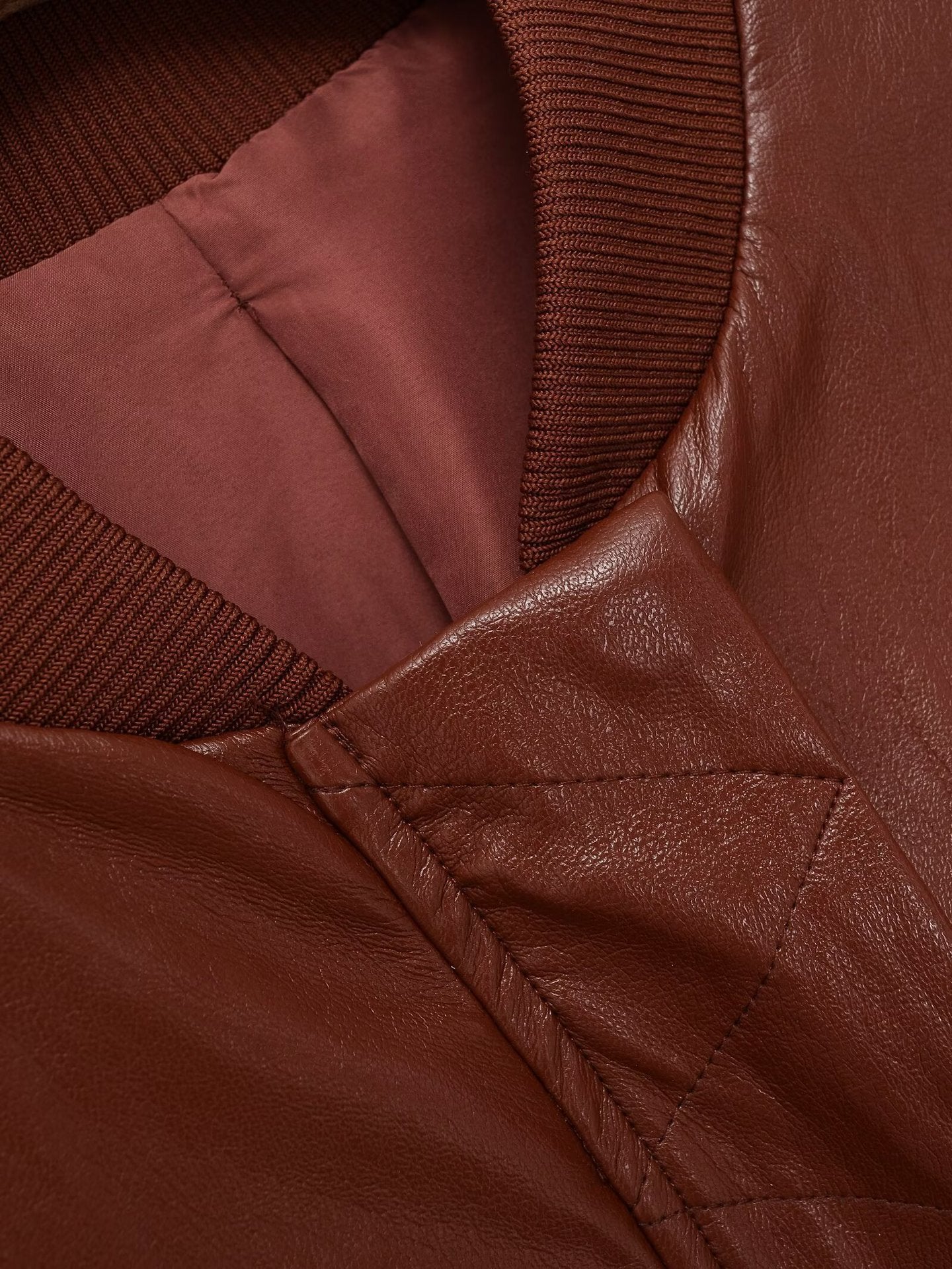Cropped Faux Leather Bomber Jacket