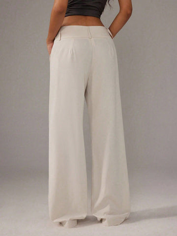 Button-Front Office-Chic Pants