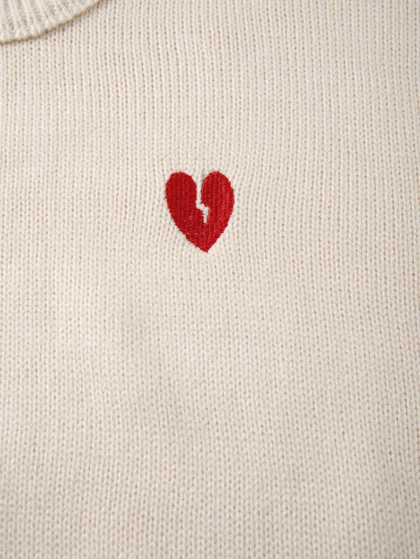 Oversized Broken Heart Embroidered Sweater