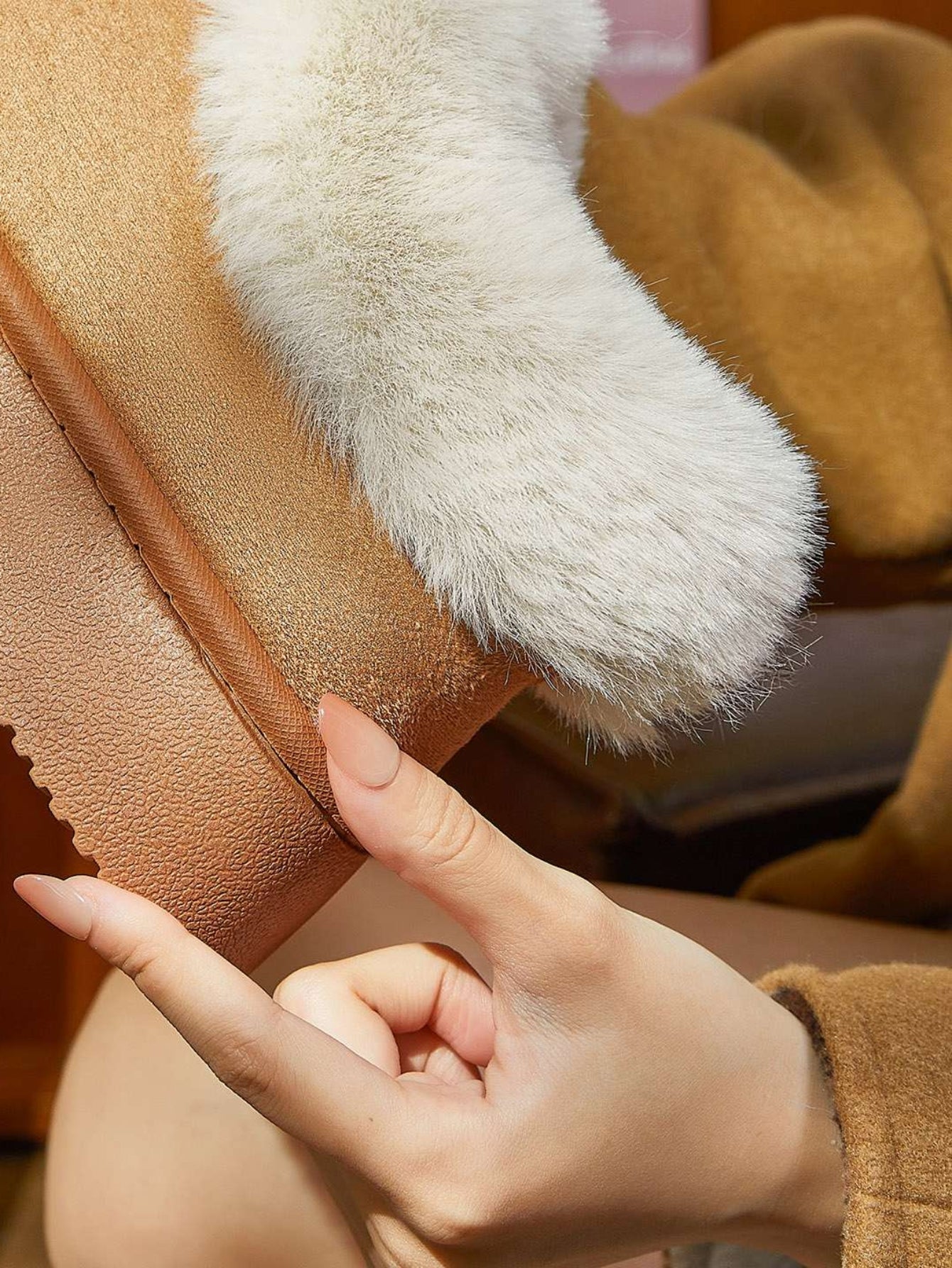 Cozy Plush Platform Suede Ankle Boots