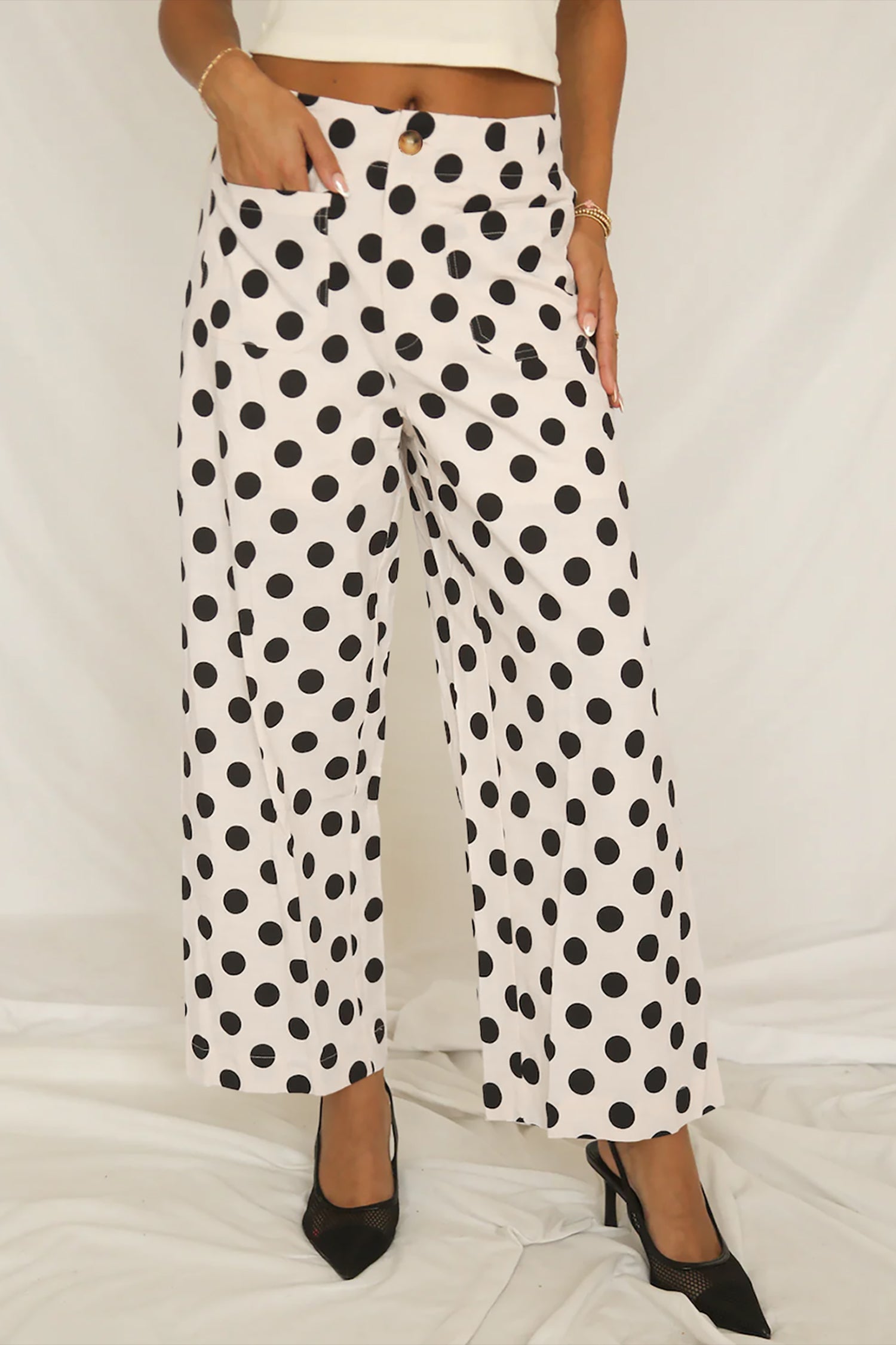 Polka Dot High Waisted Pants