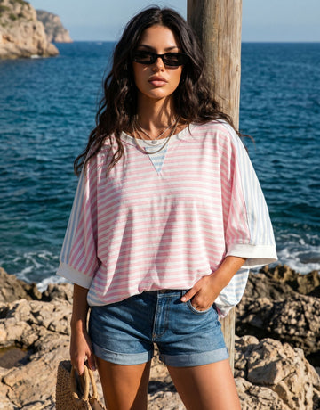 Oversized Striped Relaxed Fit T-Shirt