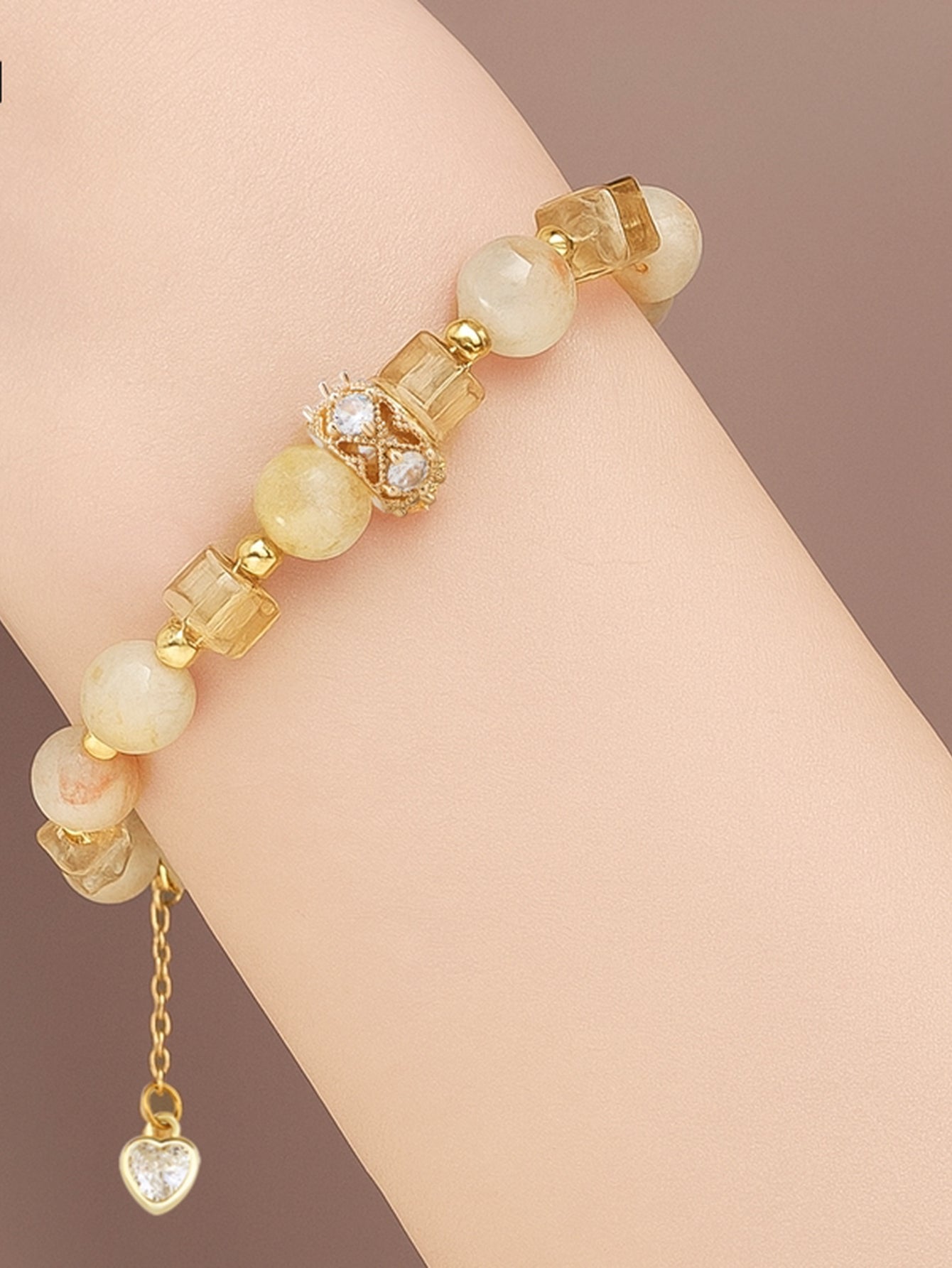Elegant Crystal Beaded Charm Bracelet