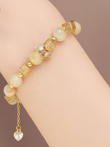 Elegant Crystal Beaded Charm Bracelet