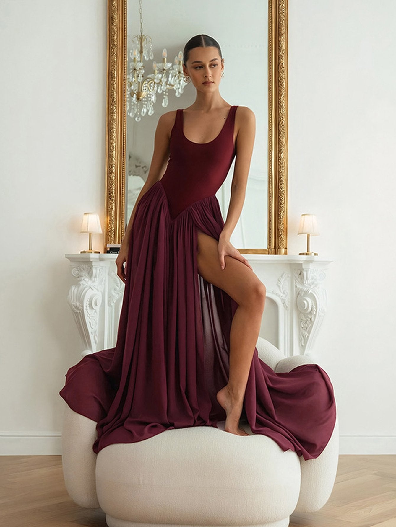 High Slit Sleeveless Maxi Dress