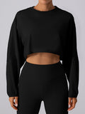 Oversized Cropped Long Sleeve Workout Tee