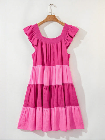 Tiered Cotton Ruffle Midi Dress