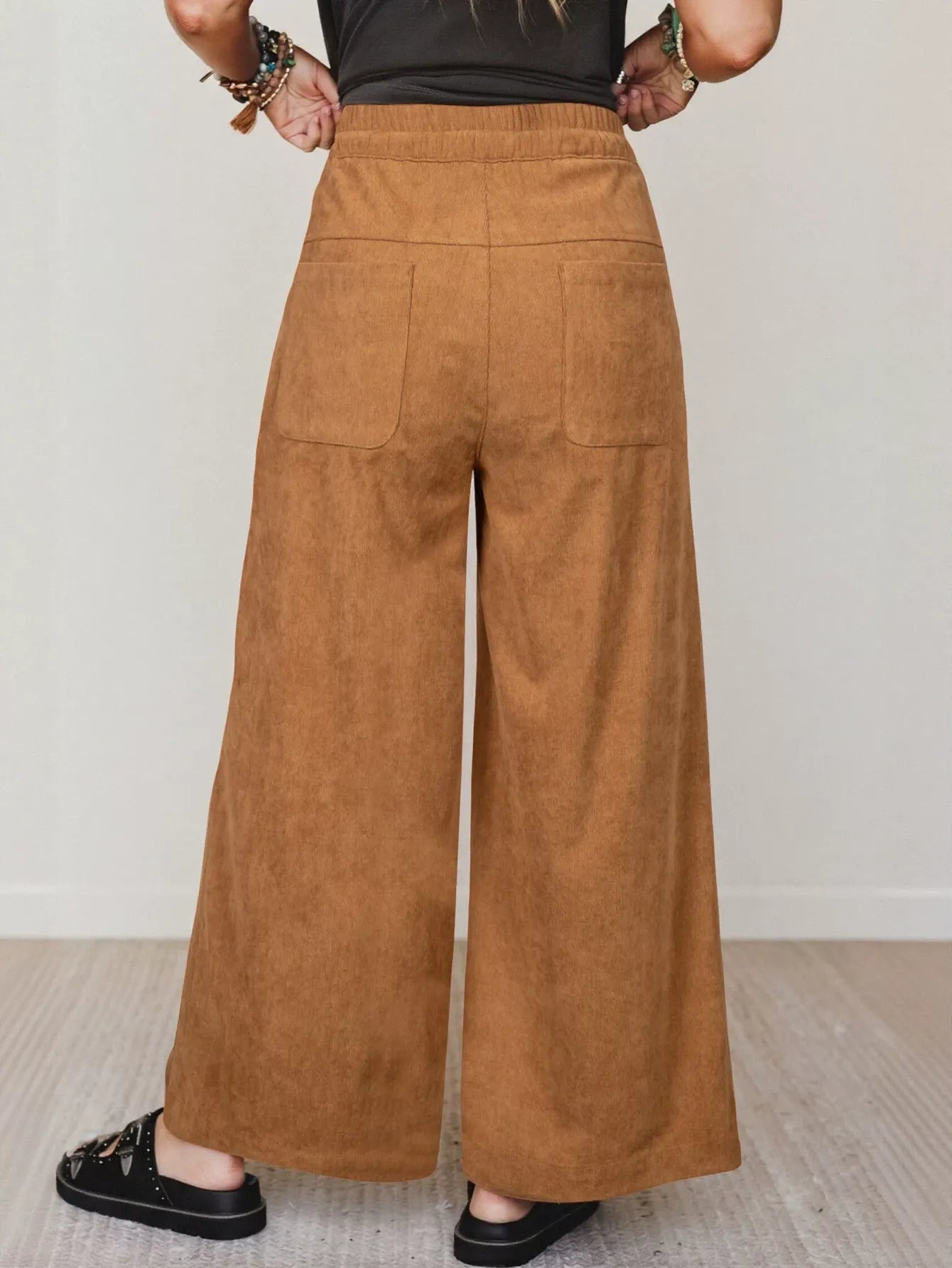 High Waisted Corduroy Wide Leg Pants