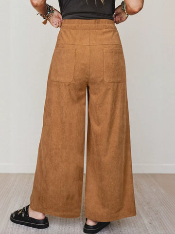 High Waisted Corduroy Wide Leg Pants
