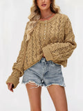 Cozy Button Cable Knit Sweater