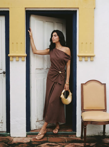 One Shoulder Asymmetric Shorts Set