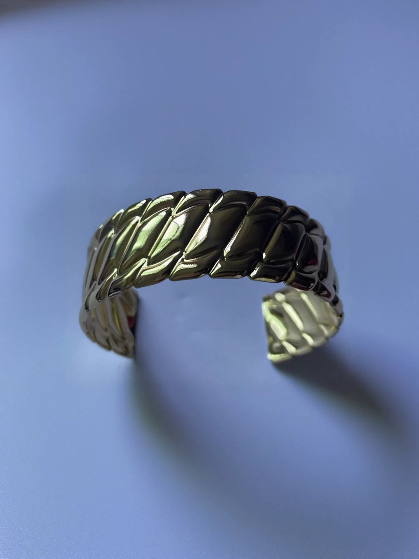 Chunky Gold Braided Cuff Bracelet