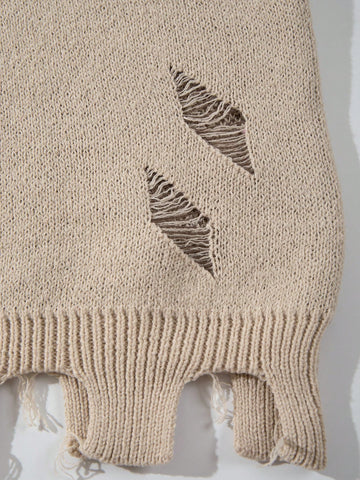 Oversized Grunge Cross Graphic Knit Sweater