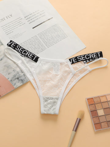 Sexy Lace Strappy Letter Panties