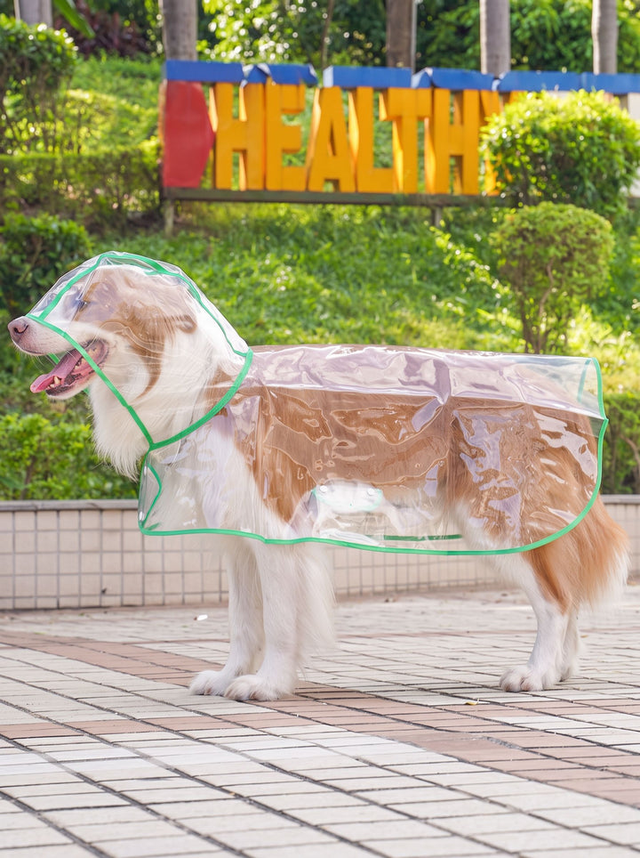 Clear Waterproof Hooded Dog Raincoat