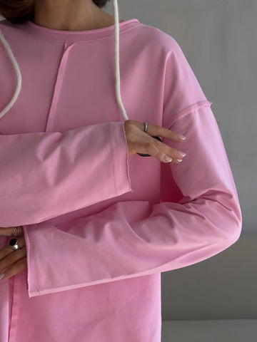 Oversized Seamed Long Sleeve T Shirt