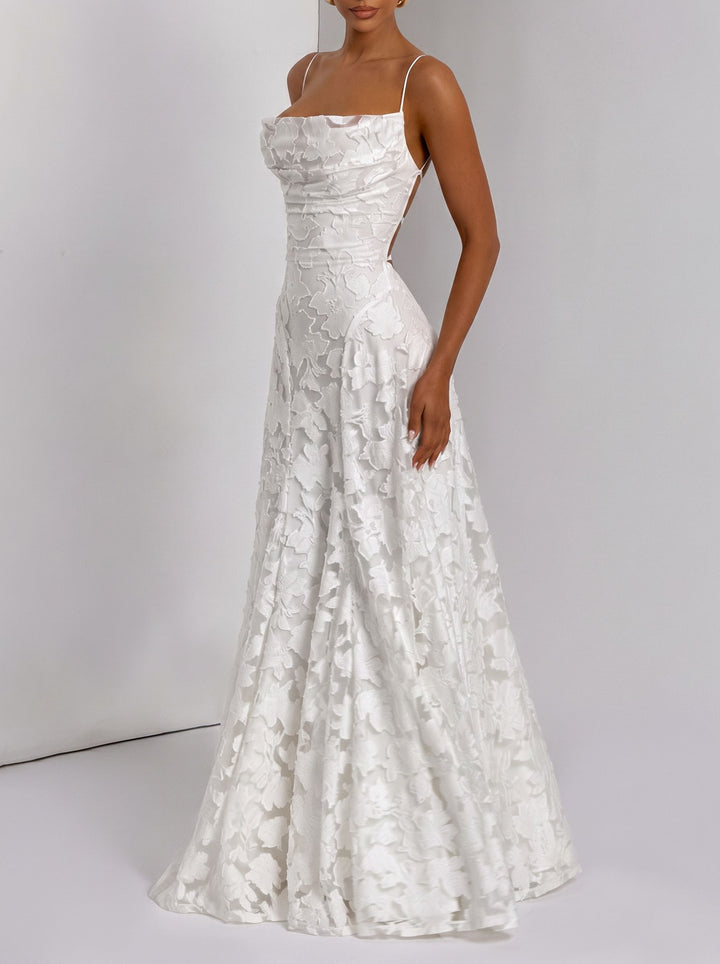 Cowl Neck Floral Maxi Dress
