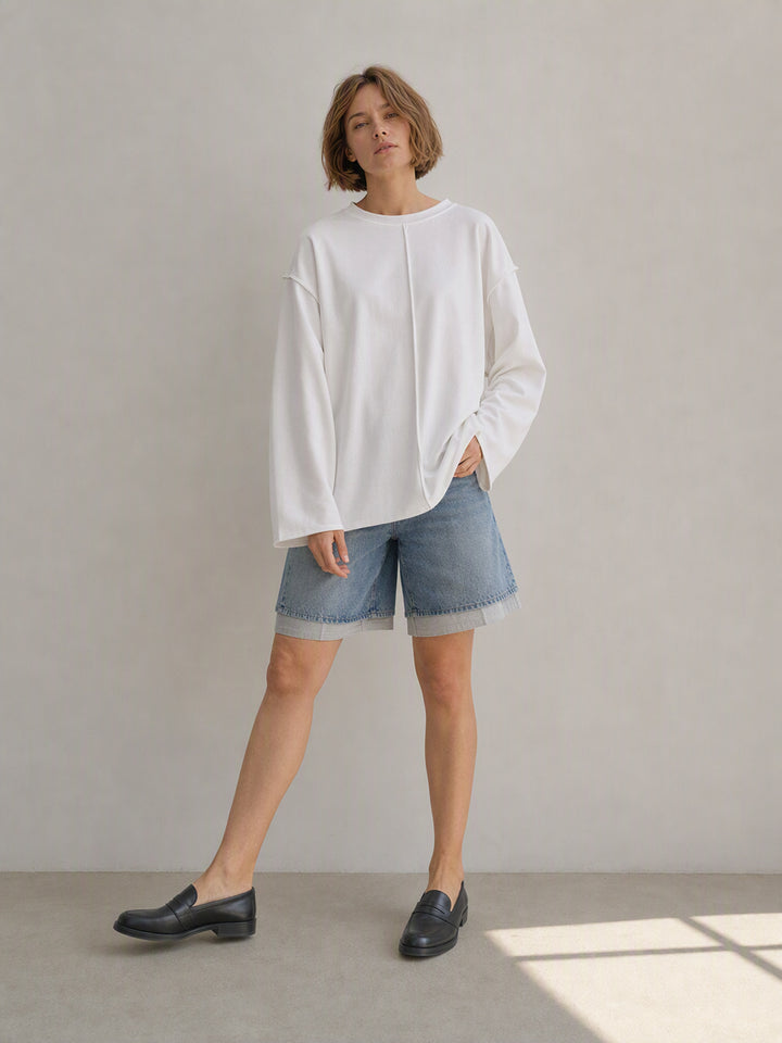 Oversized Seamed Long Sleeve T Shirt